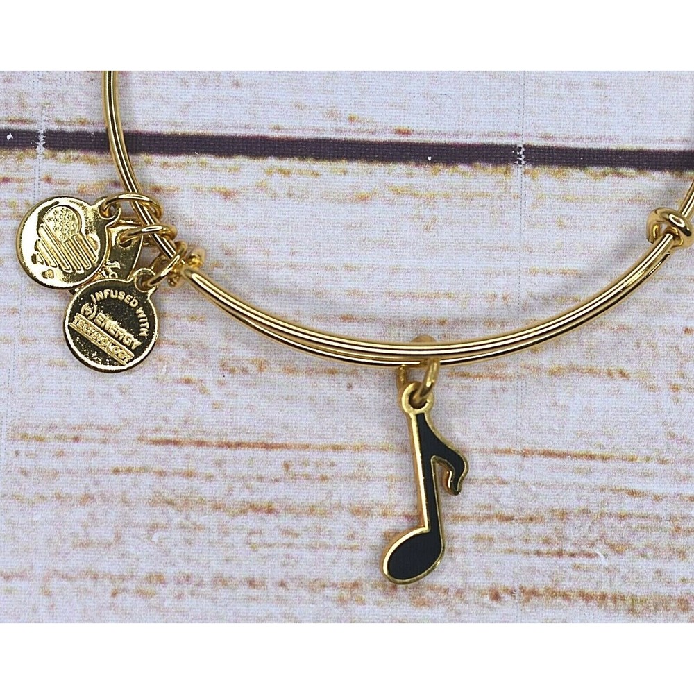 Alex and Ani Color Infusion Music Festival Music Note Charm Shiny Gold Bracelet